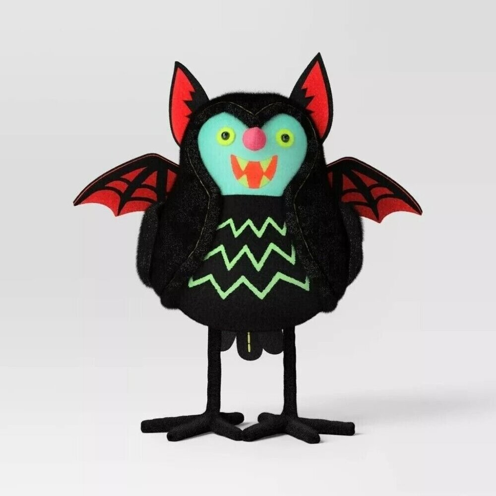 HYDE & EEK! Halloween Featherly Friends Felt Bird BAT Figurine